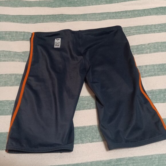 NWOT SPEEDO SWIM JAMMER, GRAY WITH ORANGE JAPANESE SIZE "O", (33"-34") - Picture 2 of 9